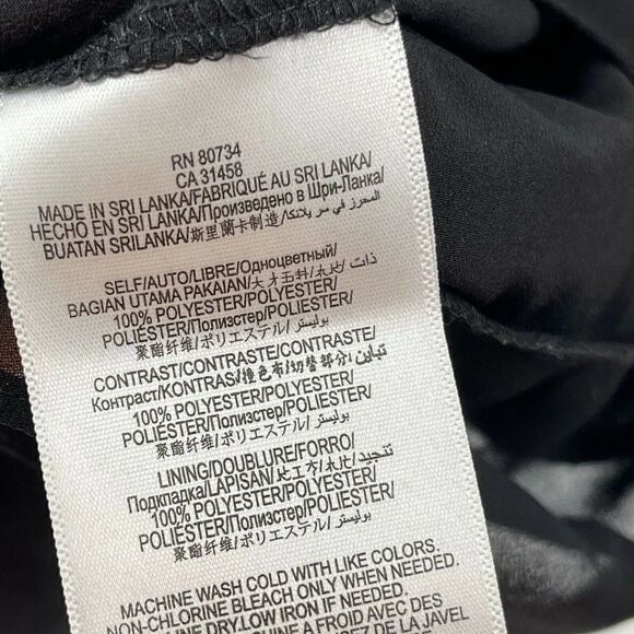 BCBGeneration Black Floral Silky Sleeveless Ruffle Hem Dress Womens Size 8 Chic - Picture 7 of 7